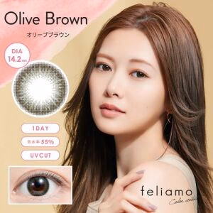FELIAMO Daily Contact Lens (Olive Brown) (10 Lenses) -1.00