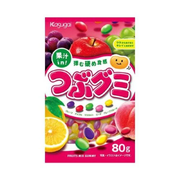 Kasugai Tsubu Gummy Fruit Assort 80g