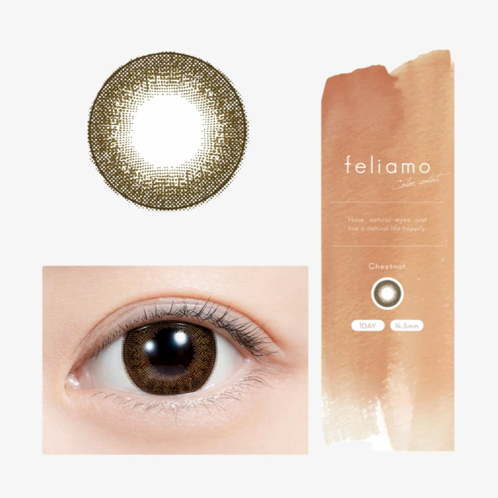 FELIAMO Daily Contact Lens (Chestnut) (10 Lenses) -3.50