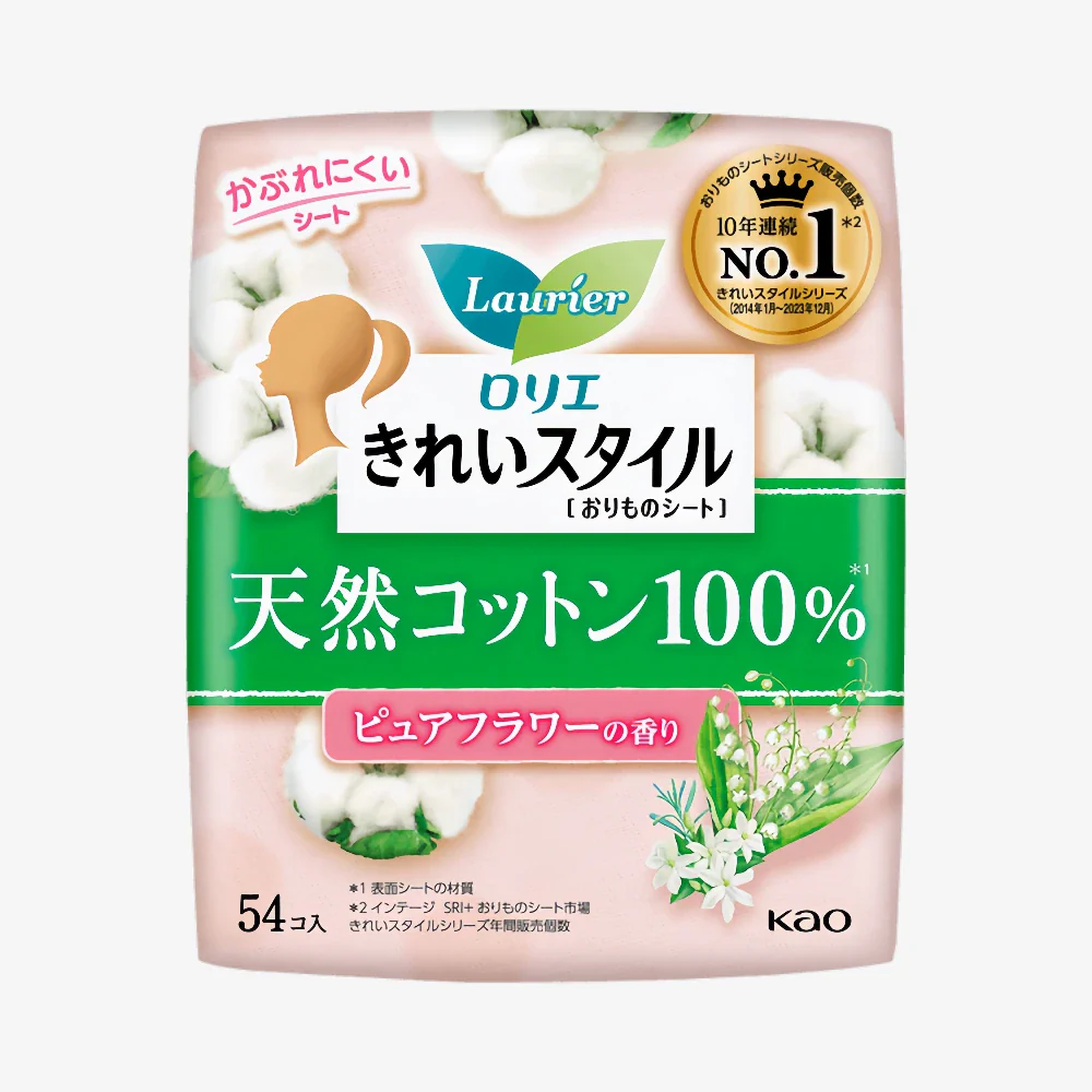 KAO LAURIER Sanitary Pantyliner Cotton Flower 14cm 54pcs