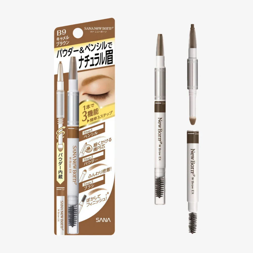 SANA Newborn 3 Ways Eyebrow Pencil B9 Camel Brown