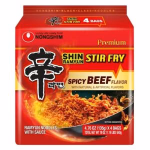 NONGSHIM Stir Fry Shin Ramen Spicy Beef Flavor 135g*4bags