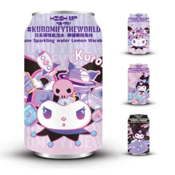 HIGH UP Ramune Sparkling Water Kuromi Lemon Flavor 330ml