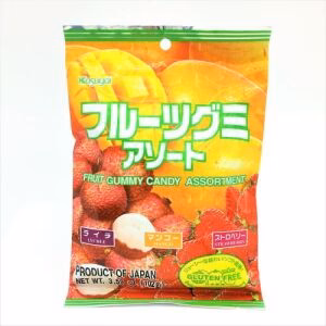 Kasugai Assorted Fruit Gummy Candy (Lychee, Mango and Strawberry) 102g