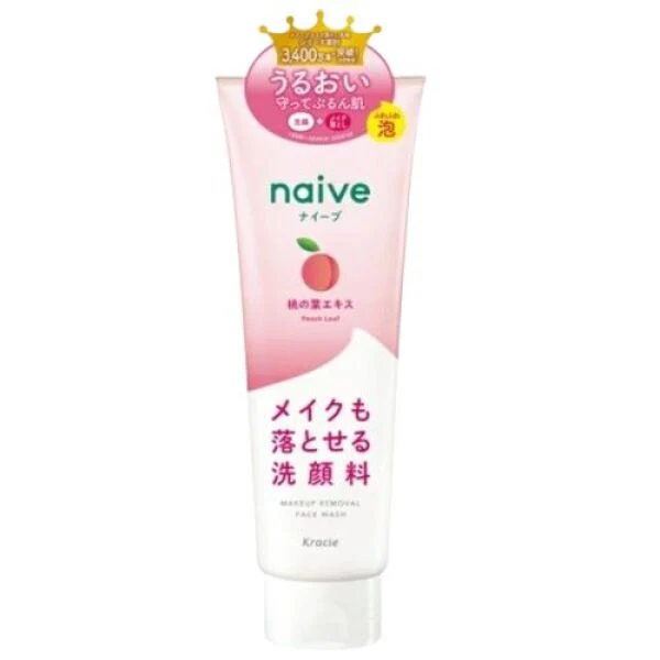 Kracie Naive Makeup Remover Facial Cleansing Foam Peach Leaf 200g