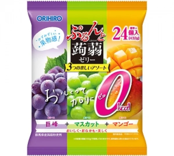 ORIHIRO Konjac Jelly 0 Kcal Grape + Muscat + Mango Flavor 432g
