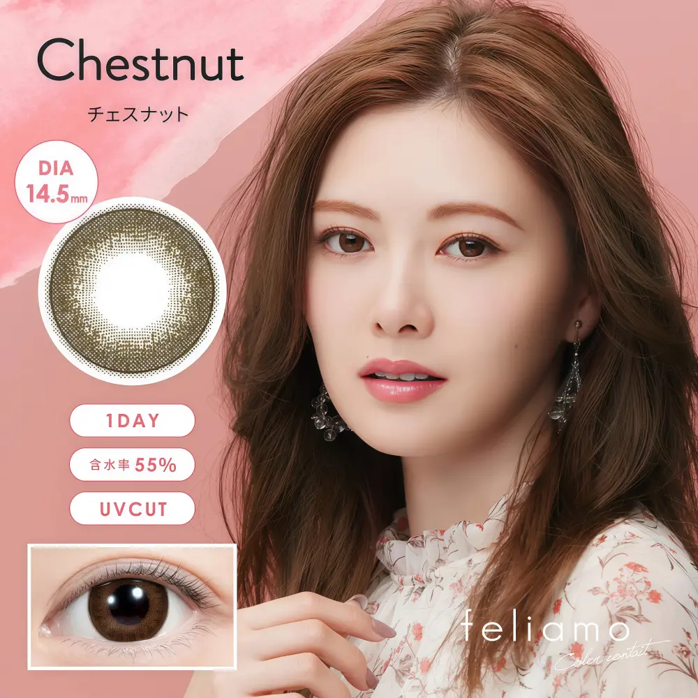 FELIAMO Daily Contact Lens (Chestnut) (10 Lenses) -3.00
