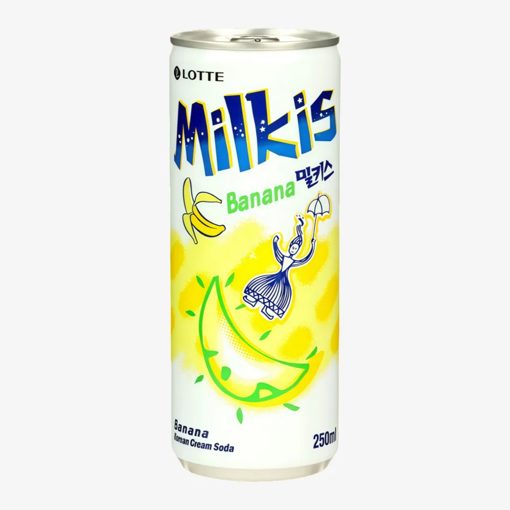 LOTTE Milkis Carbonated Drink (Banana Flavor) 250ml