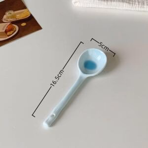 Cute Macaron-colored Ceramic Spoon - Blue