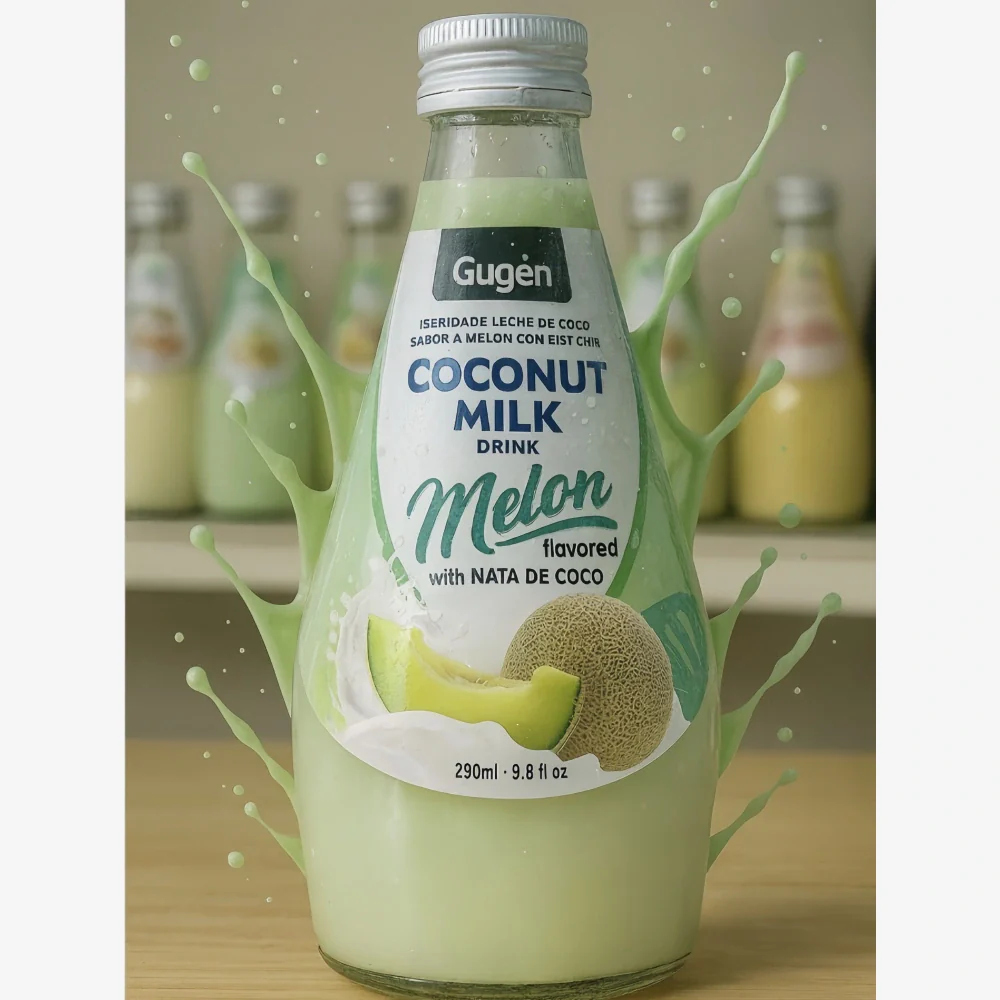 GUGEN Coconut Milk Drink, Melon Flavor 9.8 oz