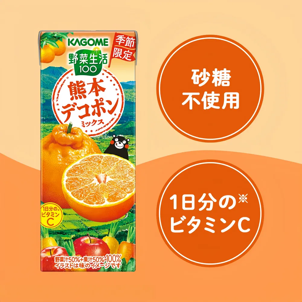 KAGOME Vegetable 100 Mixed Orange Juice 195ml