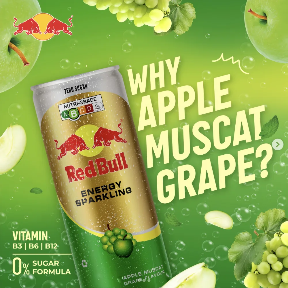 RED BULL Zero Sugar Energy Sparkling Drink (Apple Muscat Flavor) 250ml
