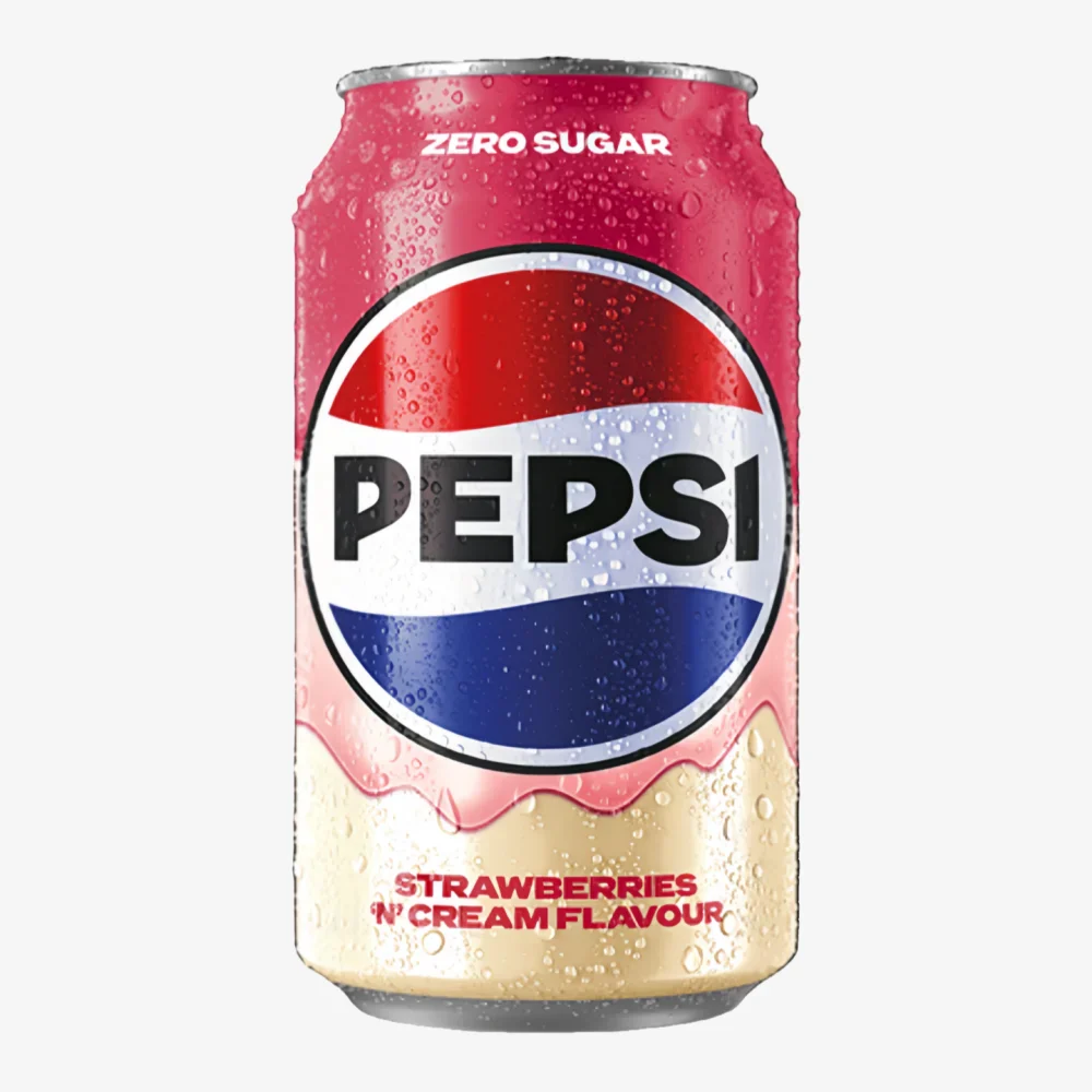 PEPSI Soda-UK Version (Starwberry Cream Flavor-0 sugar) 330ml