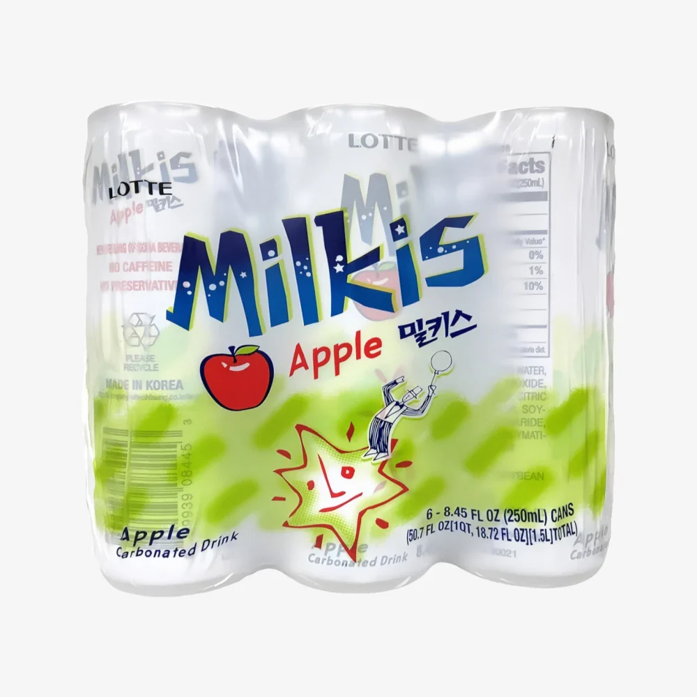 LOTTE Milkis Carbonated Drink (Apple Flavor) 250ml x6