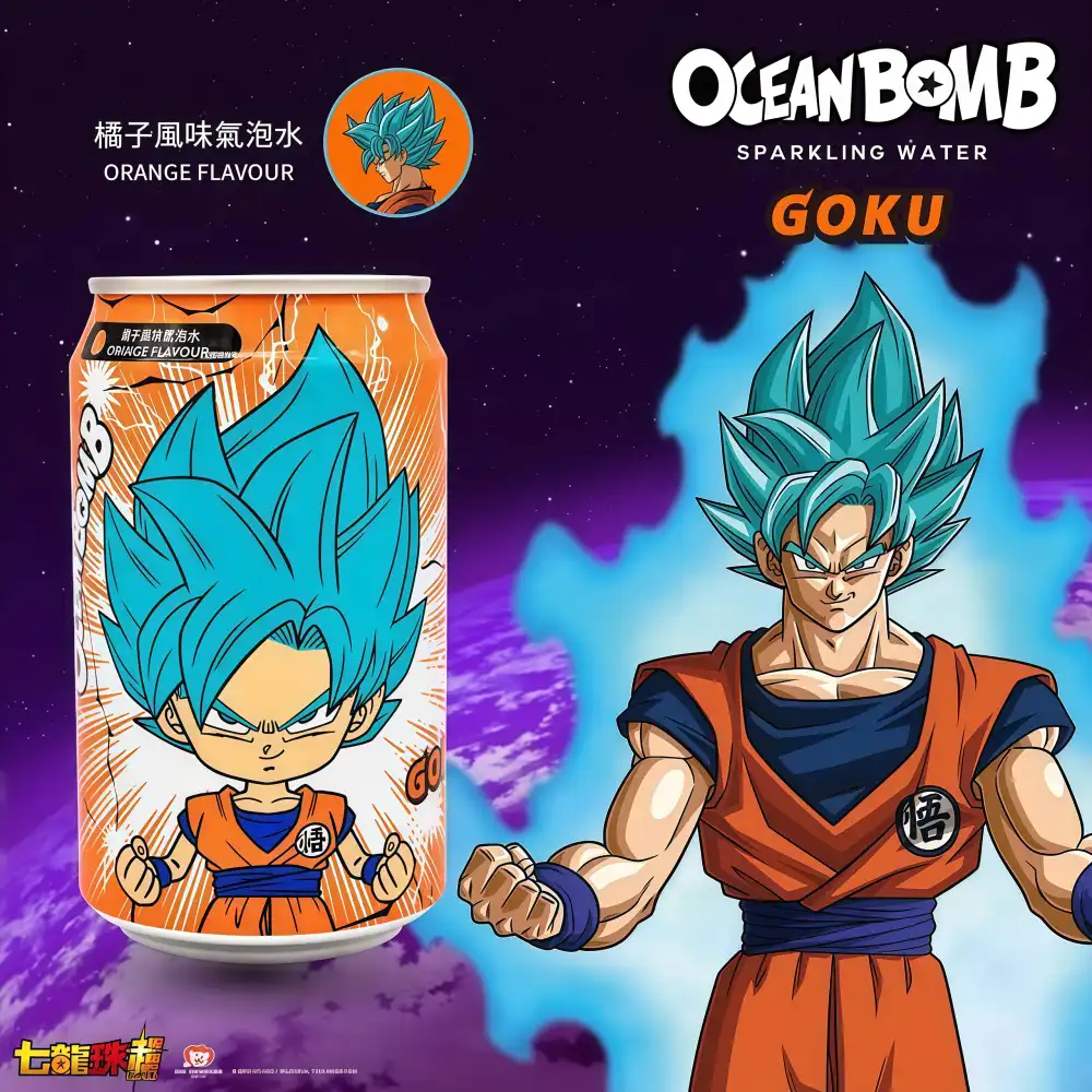OCEAN BOMB Dragonball Sparkling Water (Orange Flavor) 330ml