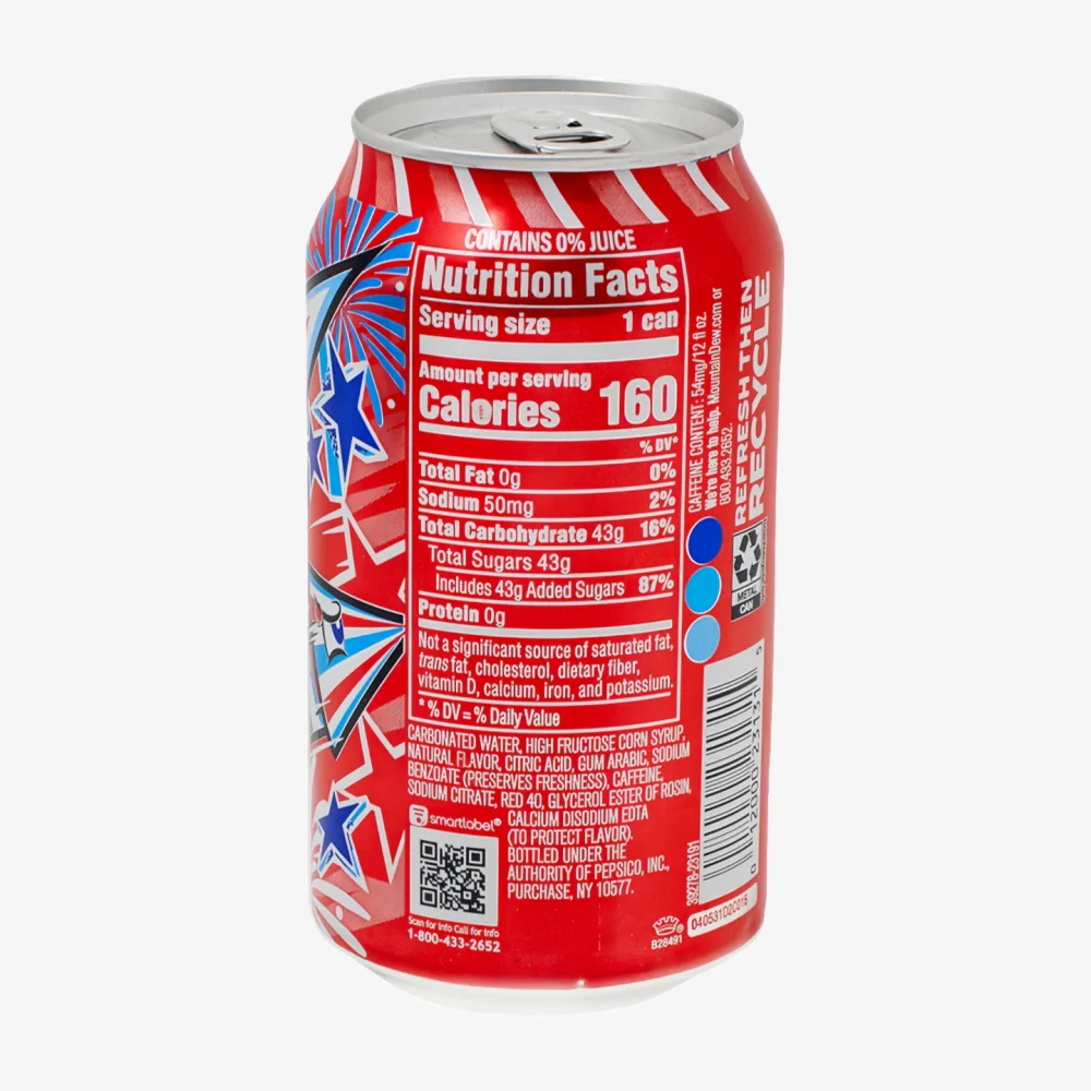 MOUNTAIN DEW Star Spangled Splash Soda  (Red Soda Flavor) 355ml