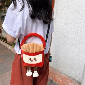 Cute Fluffy Plush French Fries Shoulder Bag