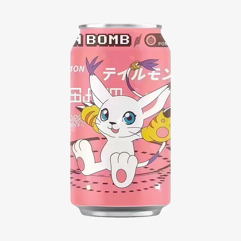 OCEAN BOMB Digimon Adventure Tailmon Sparkling Water - Pomegranate Flavor 330ml