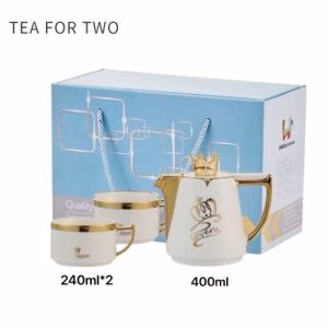 Nordic style Ceramic Tea Set for 2 with Infuser - White