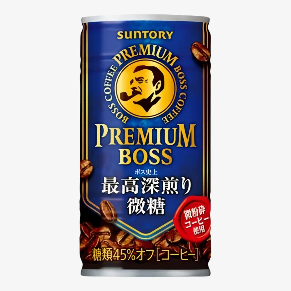SUNTORY Boss Premium Dark Roast Coffee Less Sugar 185g