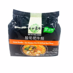 Wugudaochang Sour Bamboo Shoot & Beef Flavor Noodles 118g*5Bag