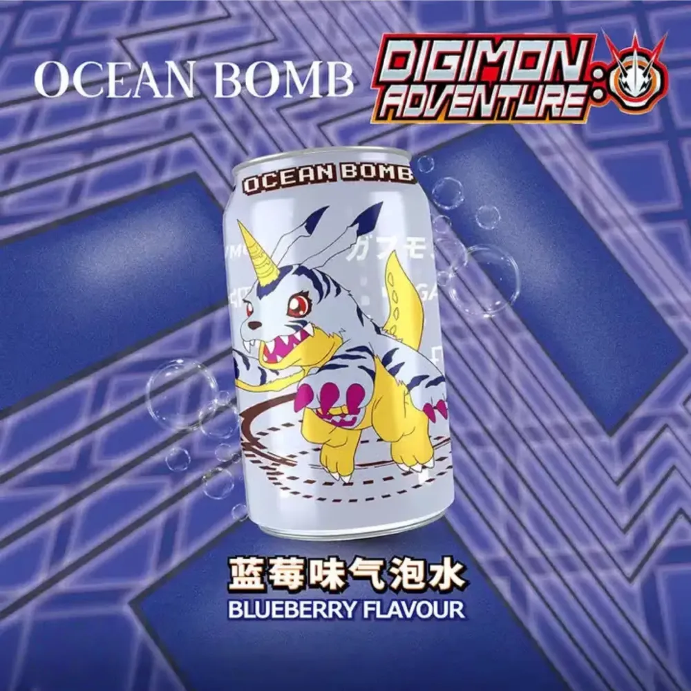 OCEAN BOMB Gabumon Sparkling Water (Blueberry Flavour) 330ml