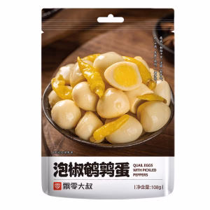 Piaolindashu Quail Eggs Pickled Pepper Flavor 108g