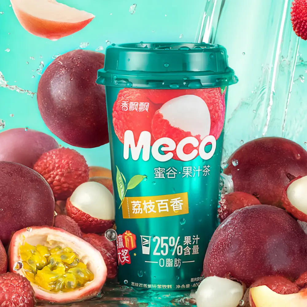 XIANG PIAO PIAO Meco Fruit Tea Lychee & Passion Fruit Flavor 400 ml