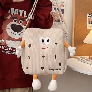 Cookie Corduroy Crossbody Bag - Beige