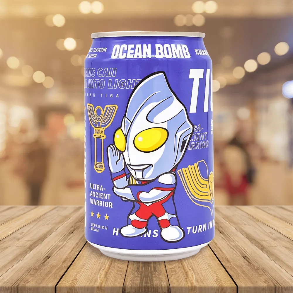 OCEAN BOMB  Ultraman Sparkling Water (Green Apple Flavor) 330ml