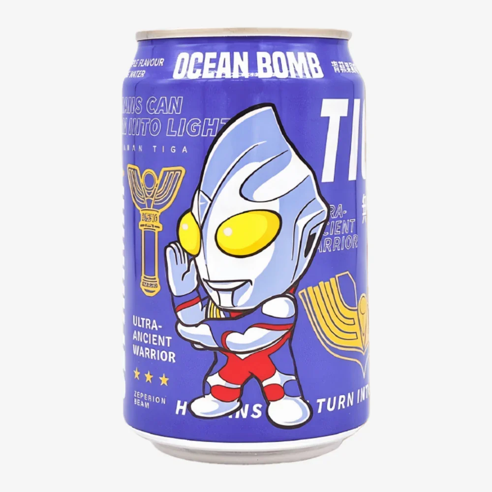 OCEAN BOMB  Ultraman Sparkling Water (Green Apple Flavor) 330ml