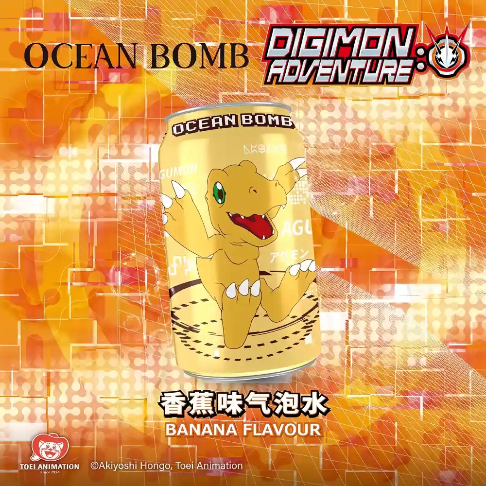 OCEAN BOMB Agumon Sparkling Water (Banana Flavour) 330ml