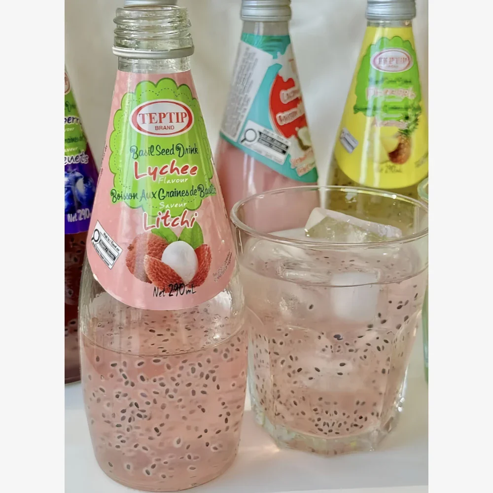 TEPTIP Basil Seed Drink Lychee Flavor 290ml