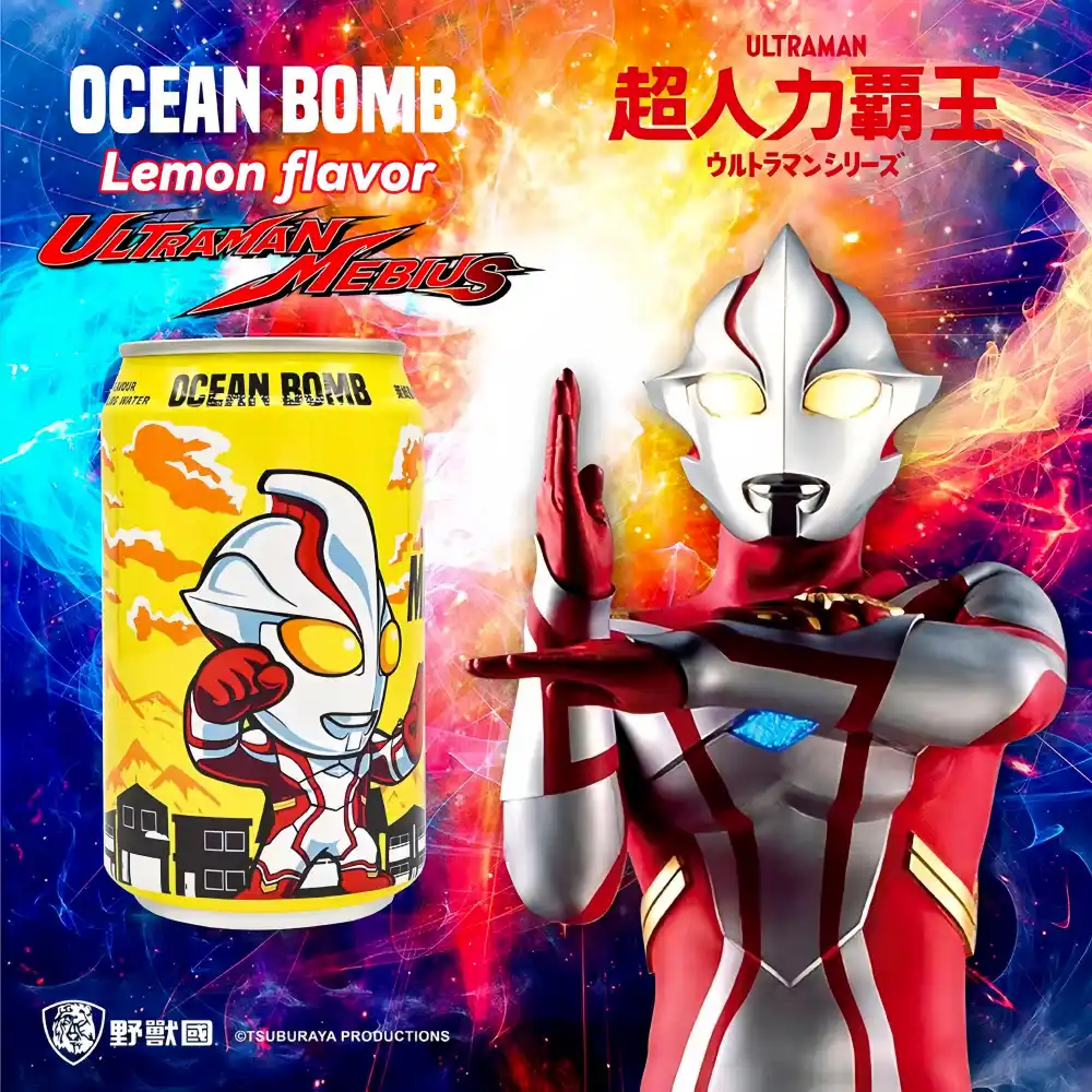 OCEAN BOMB  Ultraman Mebius Sparkling Water (Lime Flavor) 330ml