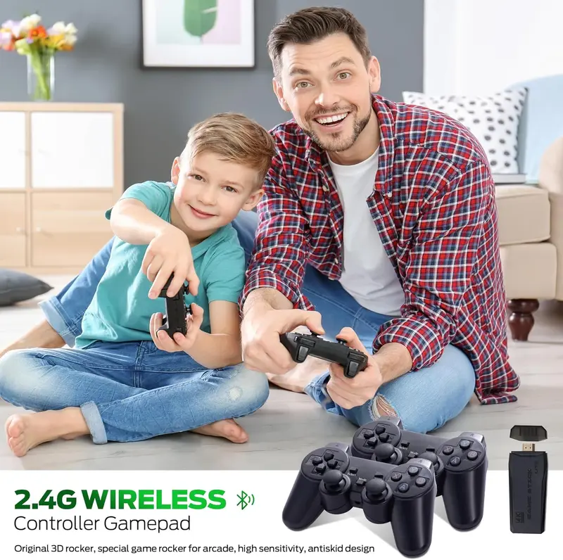 Wireless Retro Game Console M8 Video Game Stick 4K HDMI Output Plug and Play Nostalgic Game Box Built-in  1/5/0/0/0 Games