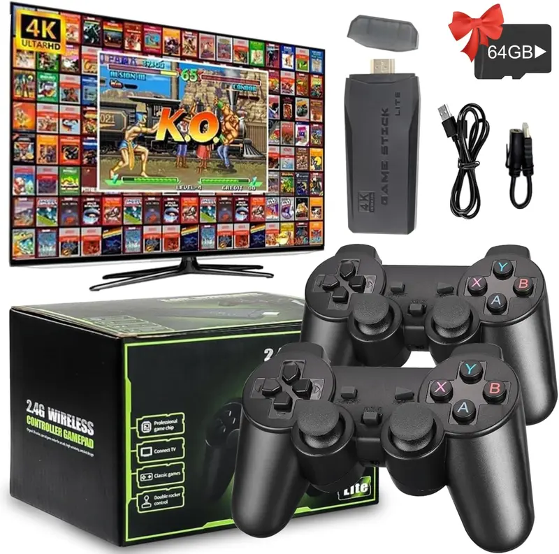 Wireless Retro Game Console M8 Video Game Stick 4K HDMI Output Plug and Play Nostalgic Game Box Built-in  1/5/0/0/0 Games