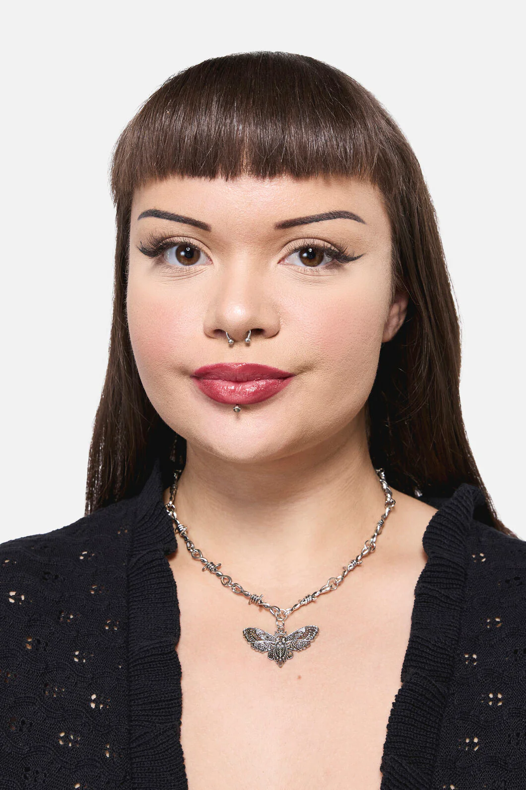 Barbed Wire Moth Necklace