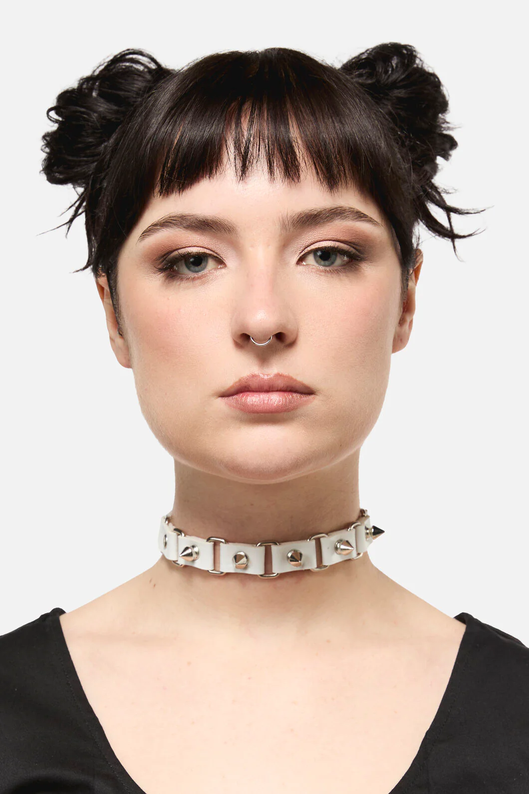 White Link Spike Choker