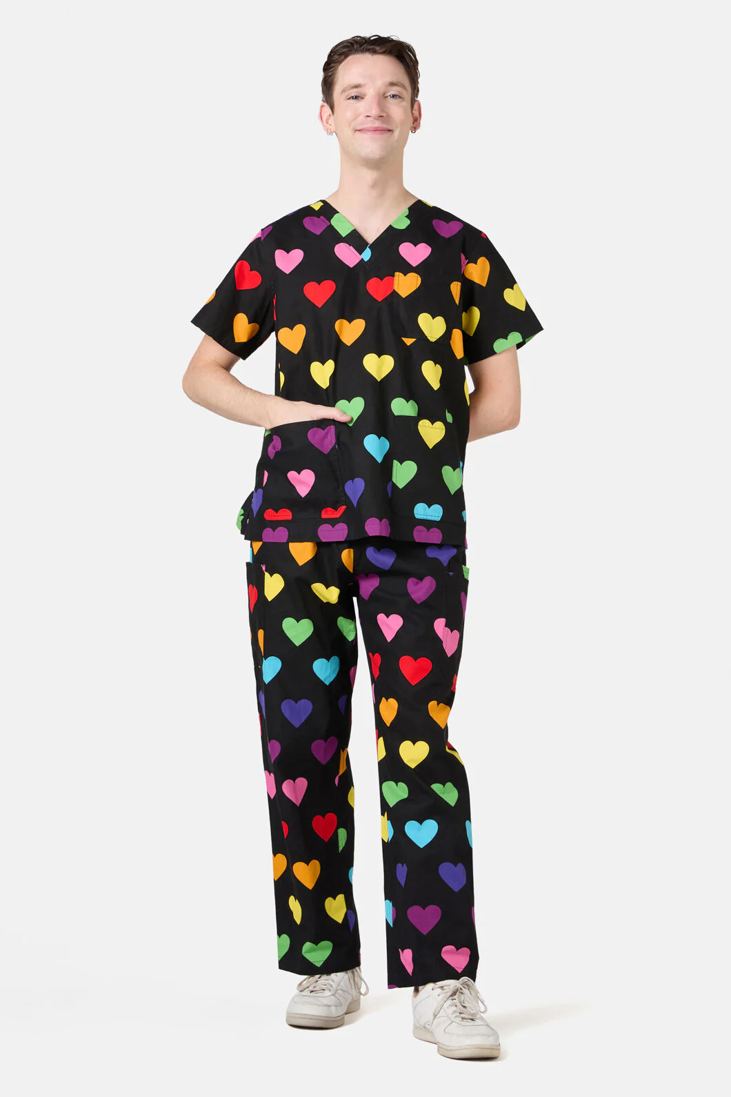 Rainbow Hearts Scrub Set