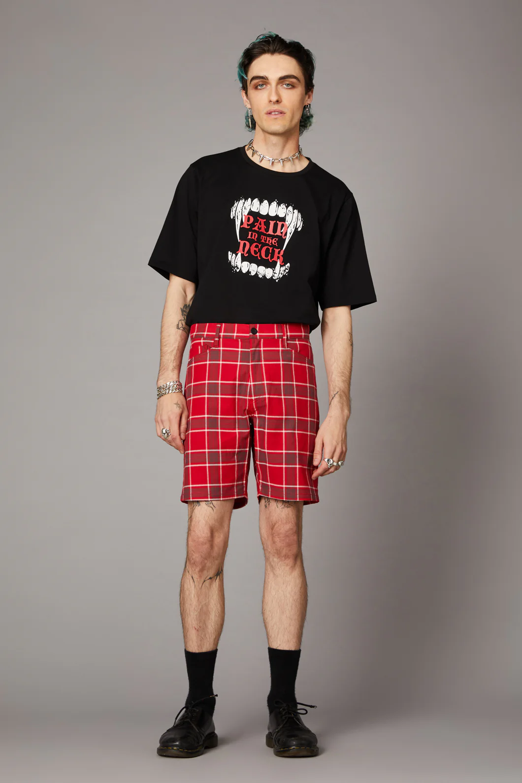 Punk Red Tartan Unisex Short