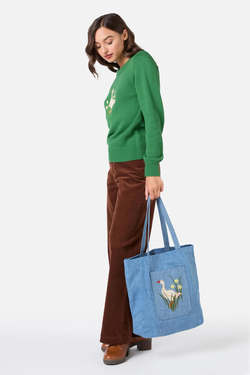 Lucy Goosey Denim Tote