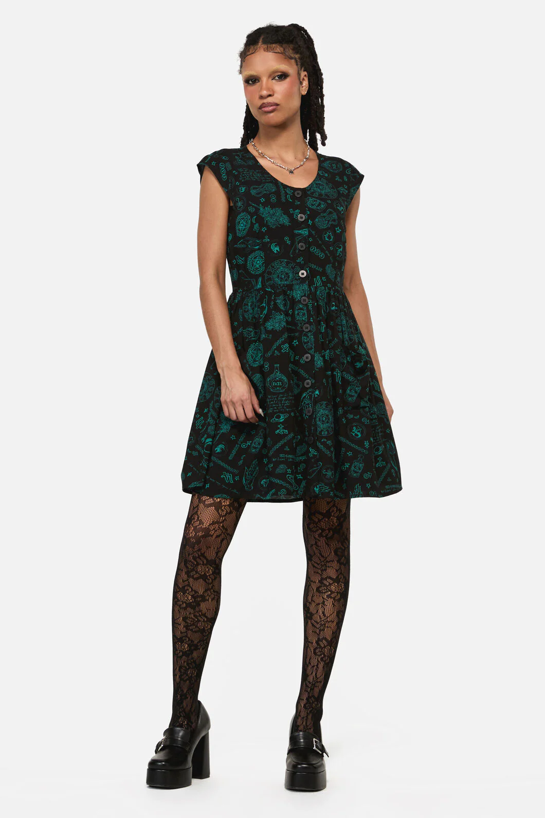 Spellbook Goth Print Dress