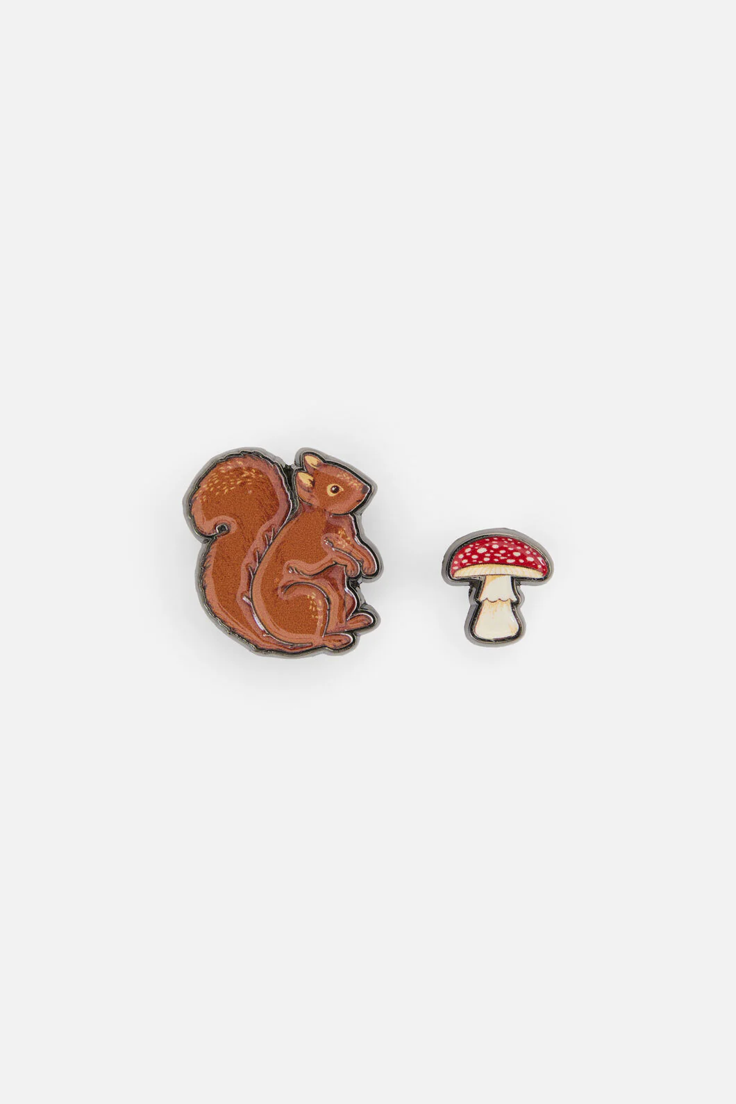 Squirrel Mushroom Pin Set
