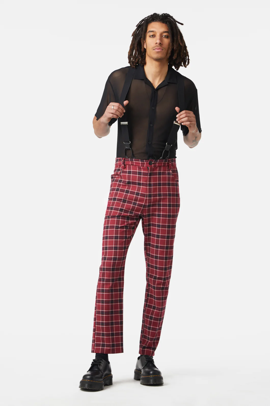 Revenge Tartan Brace Trousers