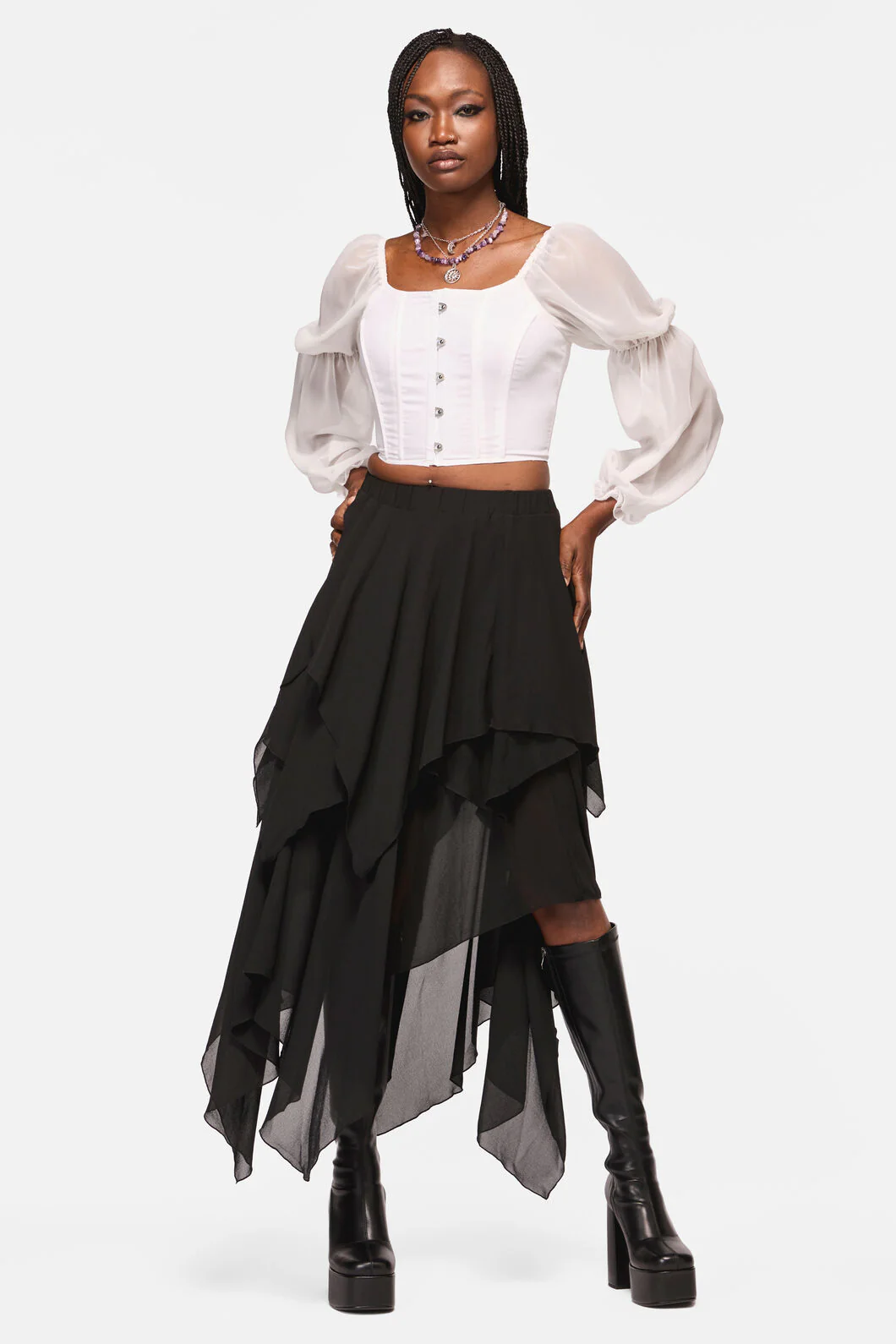 Crypt Layered Hanky Mesh Skirt
