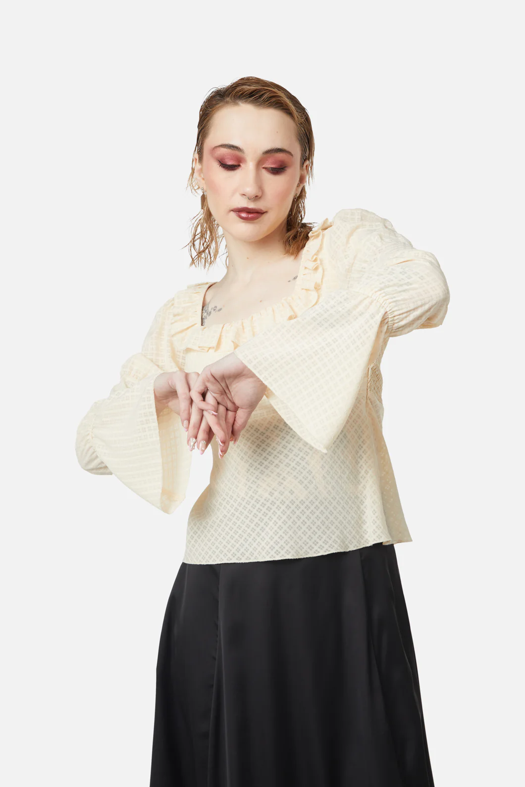 All Of White Sheer Blouse