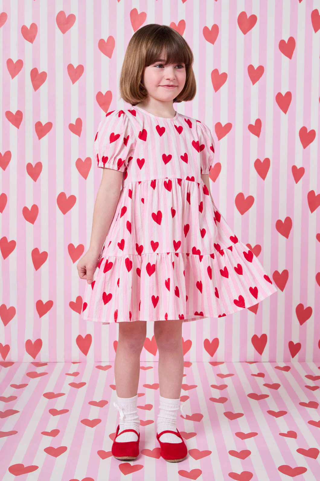 Heart Stripe Kids Dress