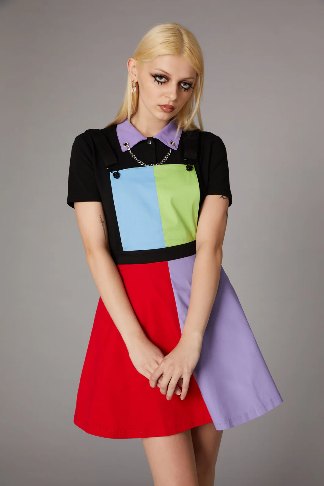 80S Colour Block Pinafore