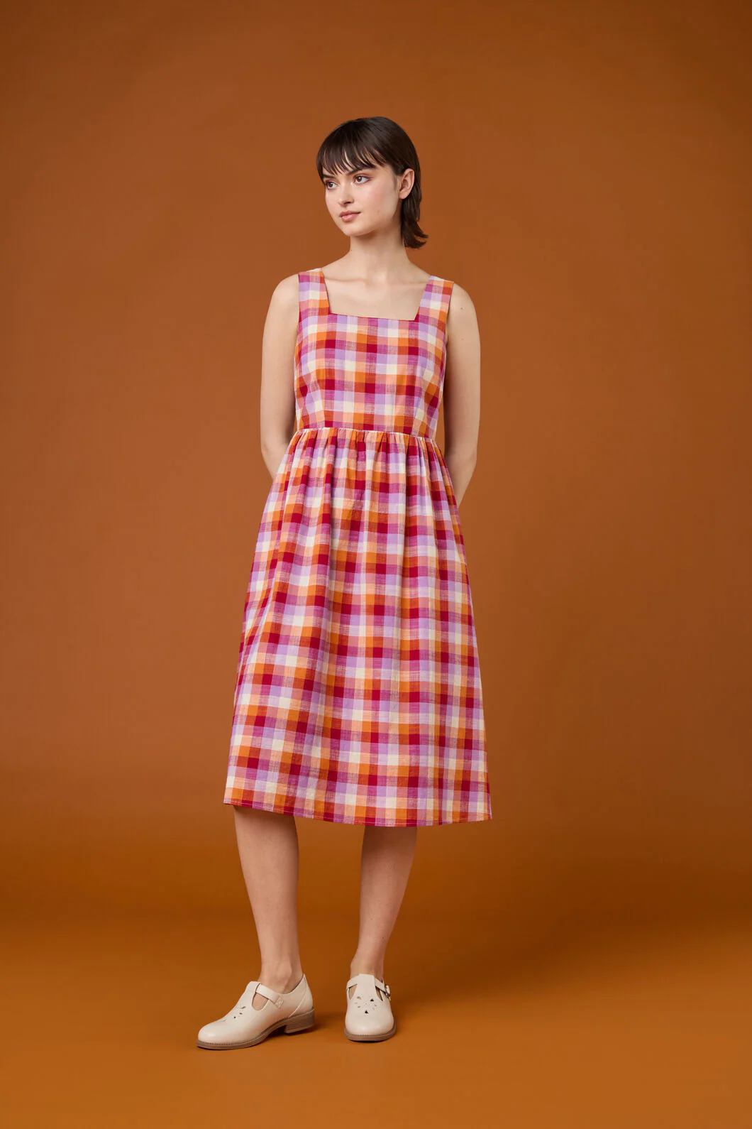 Cassie Check Midi Dress