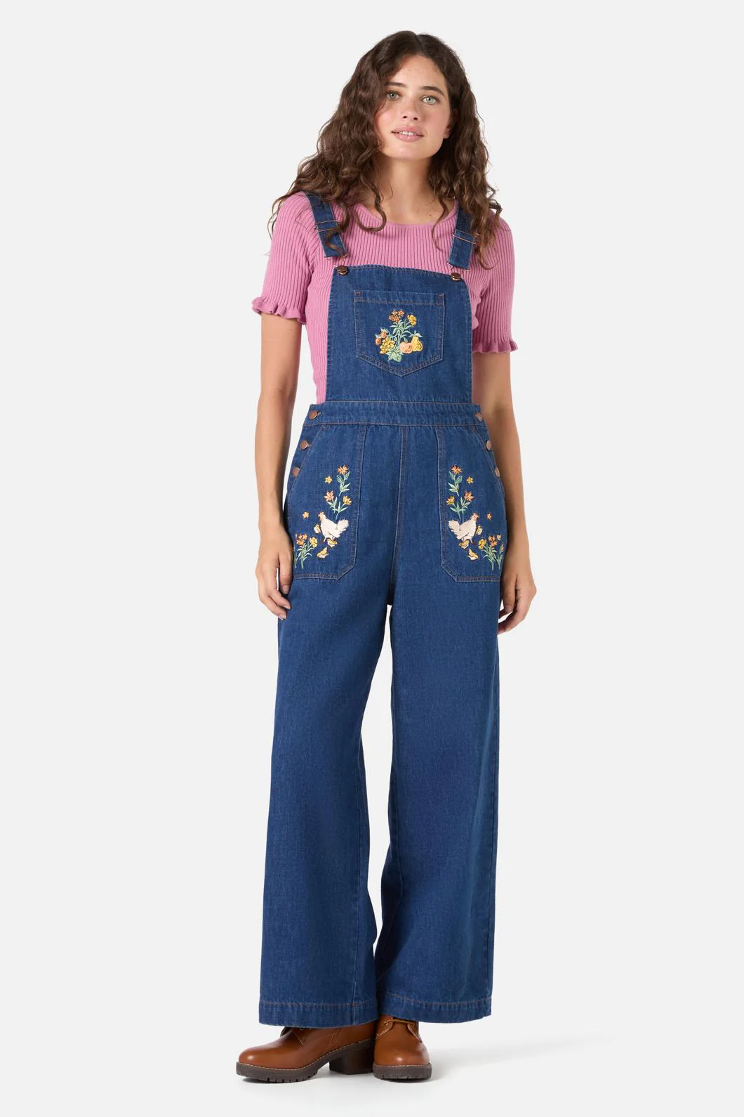 Chickens Embroidered Overall